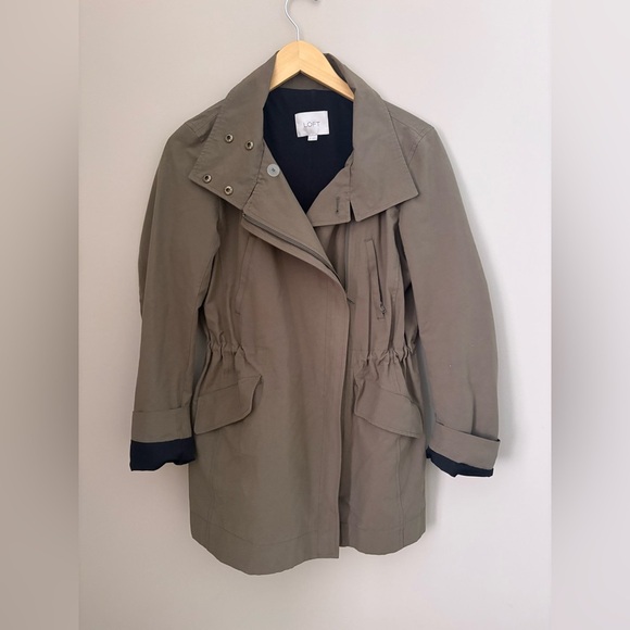 Ann Taylor LOFT Women's XS Olive Green Utility Jacket Water Resistant Casual - Picture 3 of 5